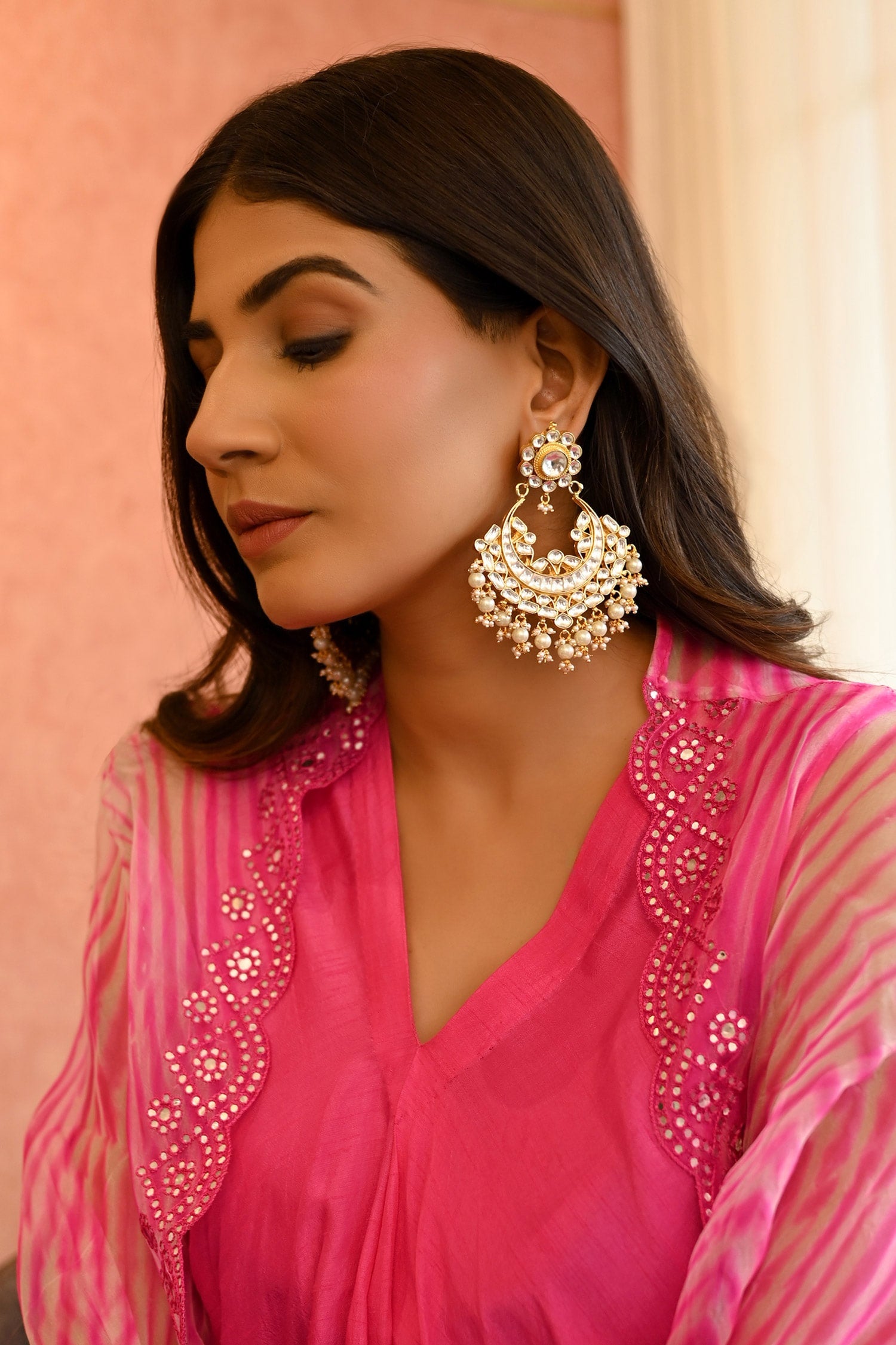 Kundan Studded Chandbalis 