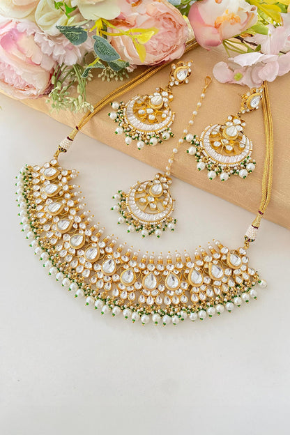 Pearl Embellished Necklace Set 