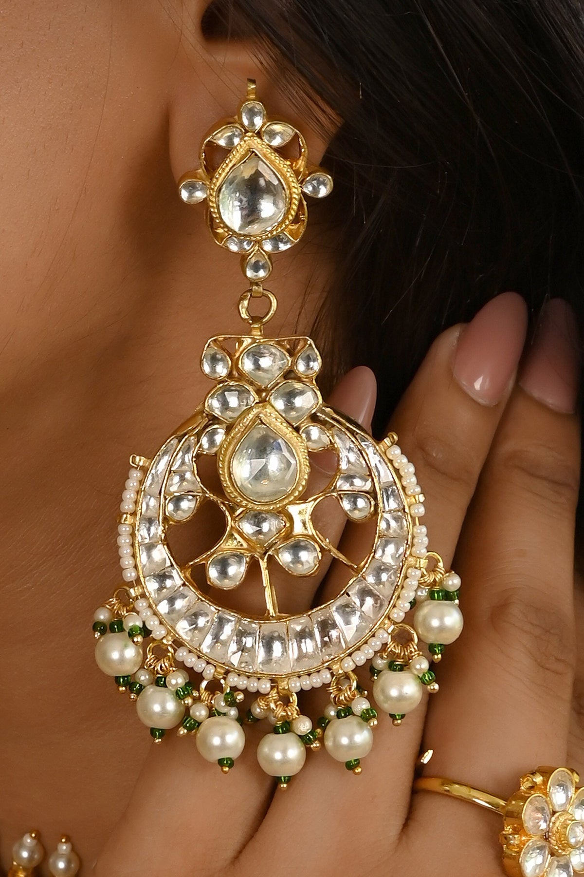 Pearl Embellished Necklace Set 
