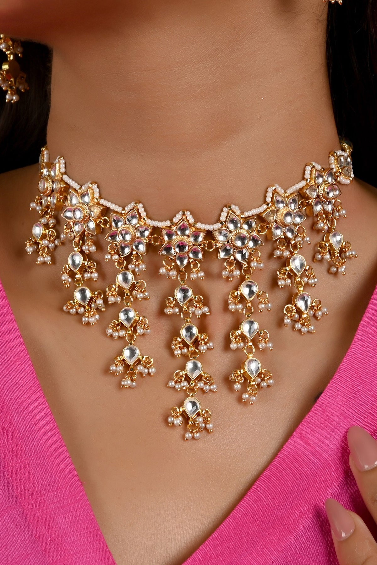 Kundan Embellished Layered Necklace Set 