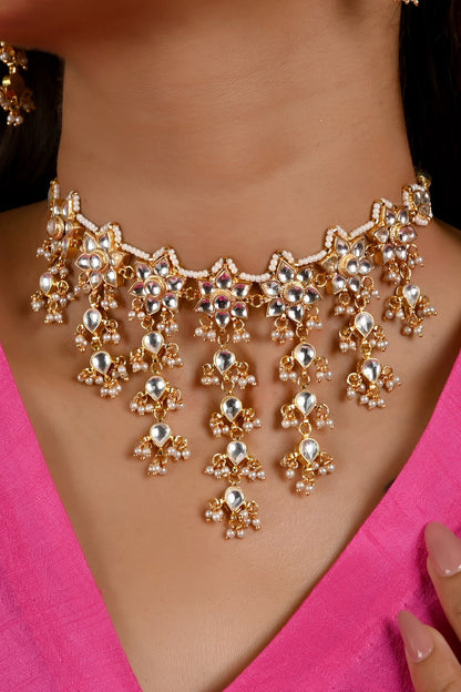 Kundan Embellished Layered Necklace Set 