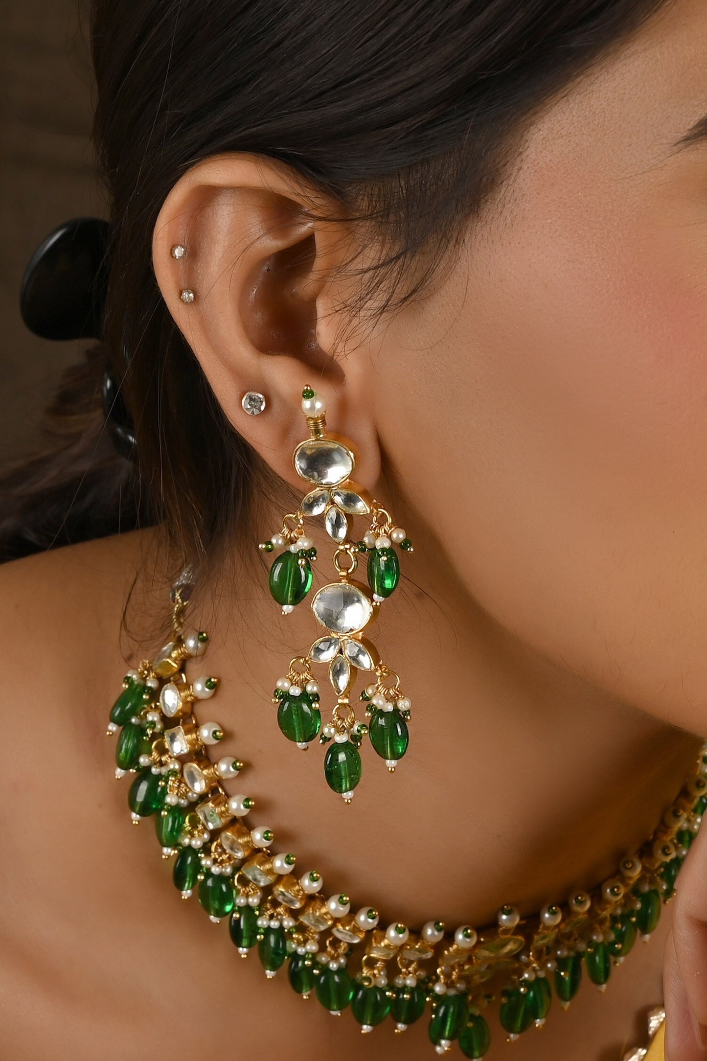 Kundan Studded Necklace Set 