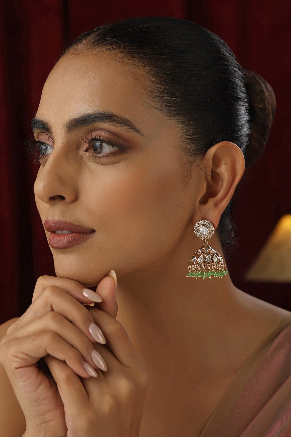 Polki Studded Jhumkas 