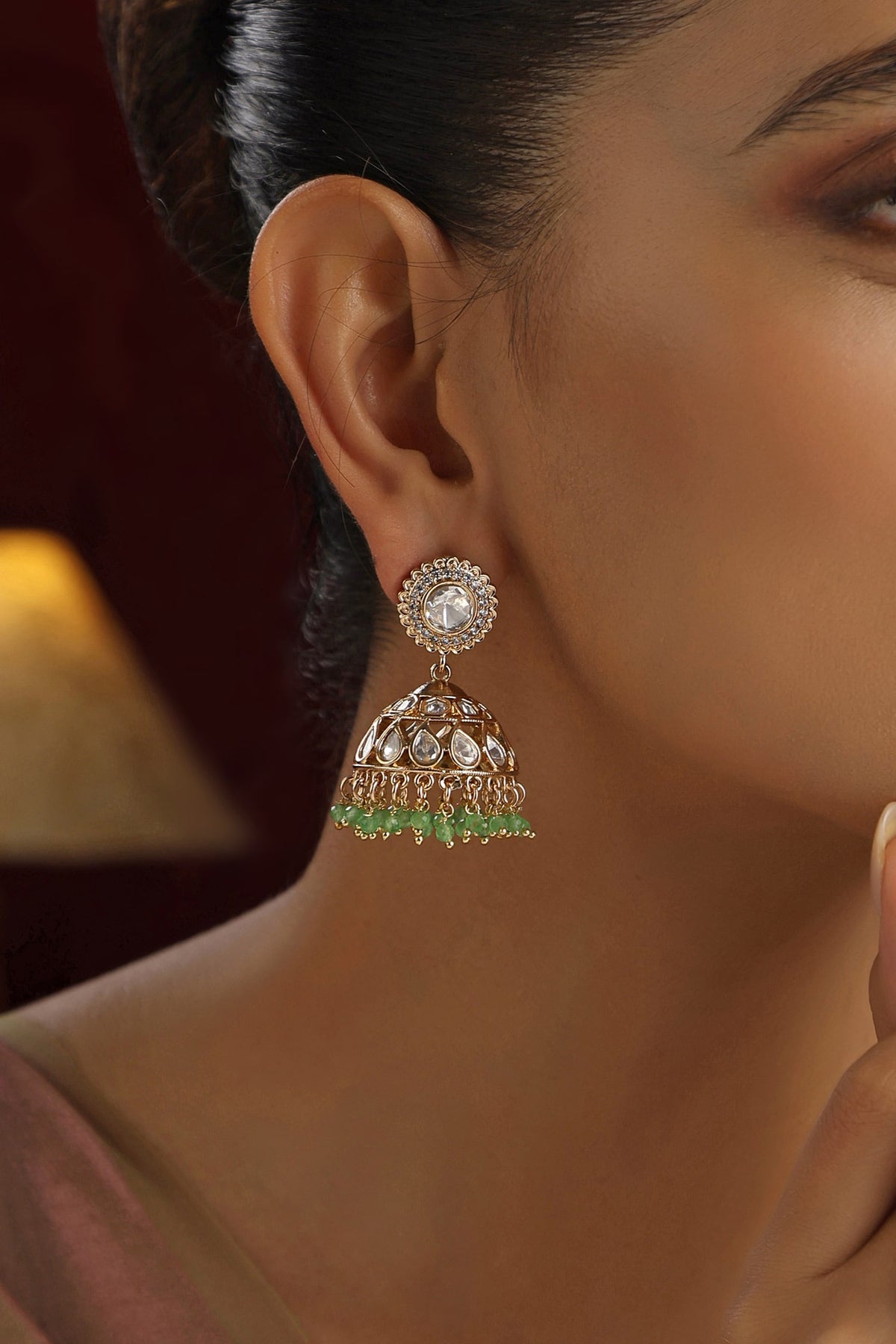Polki Studded Jhumkas 