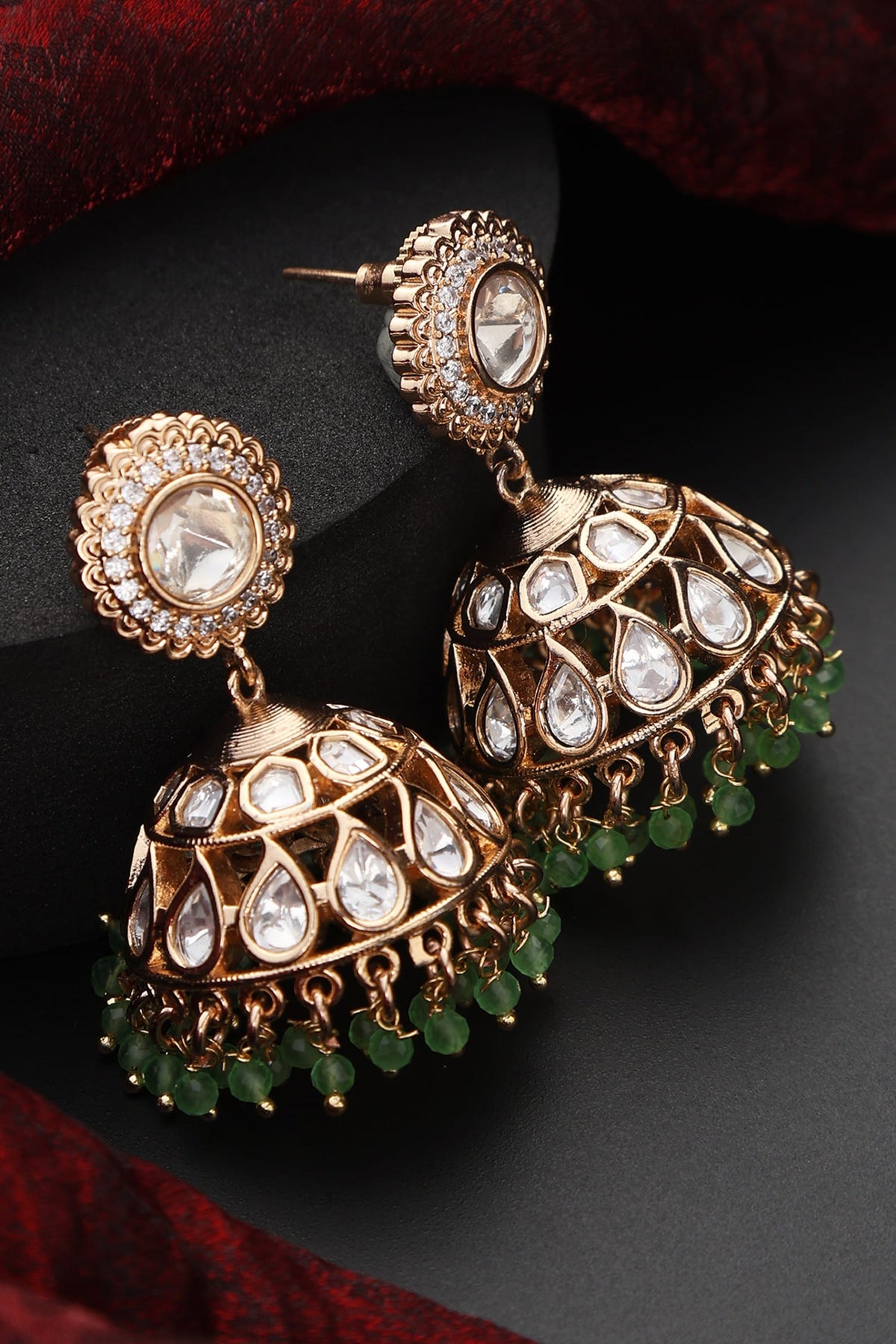 Polki Studded Jhumkas 