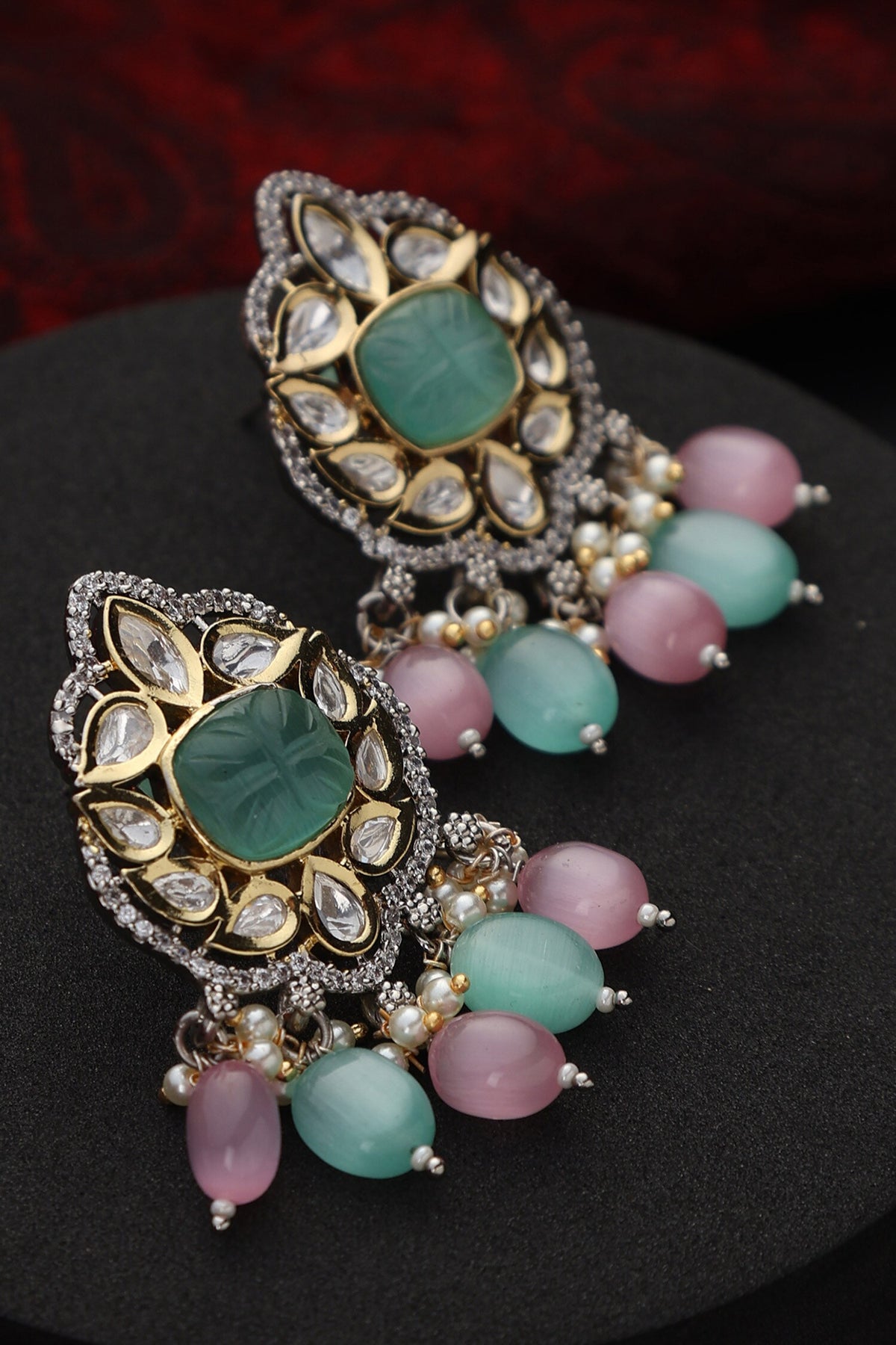 Polki Studded Blossom Earrings 