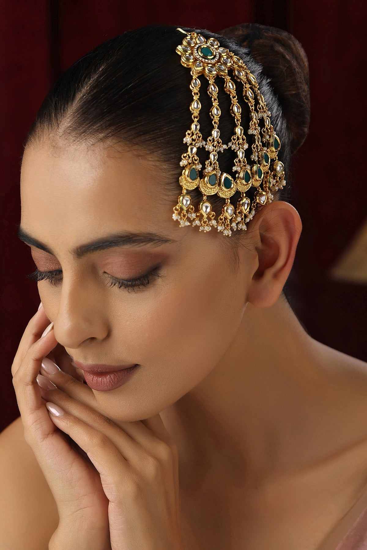 Kundan Studded Floral Passa 