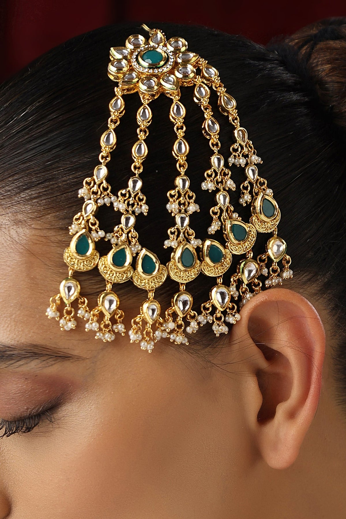 Kundan Studded Floral Passa 