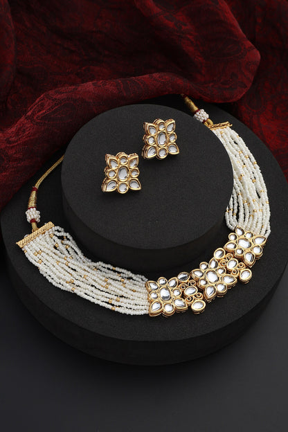 Stone Studded Kundan Bead Choker Set 