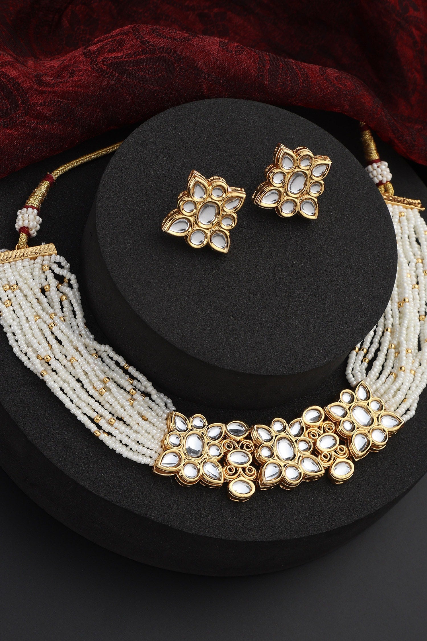 Stone Studded Kundan Bead Choker Set 