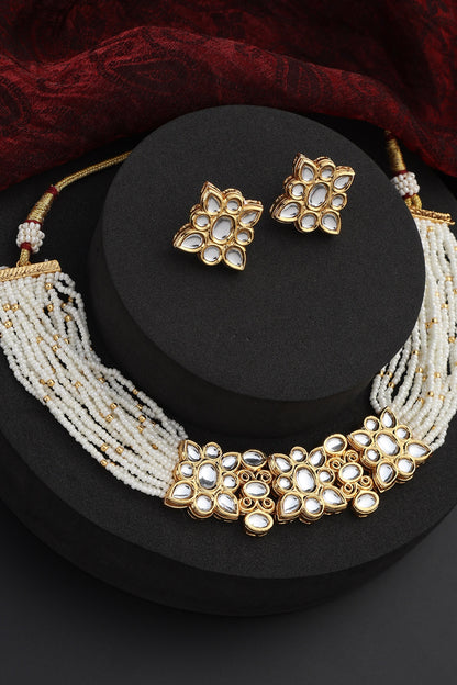 Stone Studded Kundan Bead Choker Set 