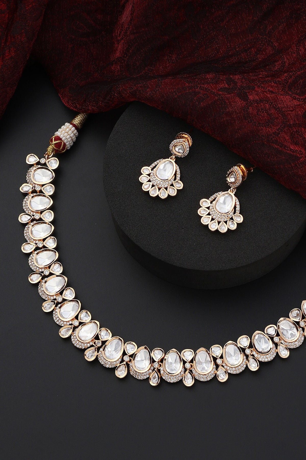 Drop Polki Studded Choker Set 