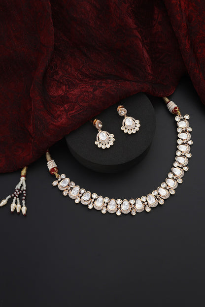 Drop Polki Studded Choker Set 