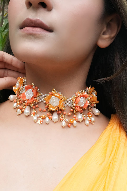 Samyuta Floral Hand Embroidered Choker 