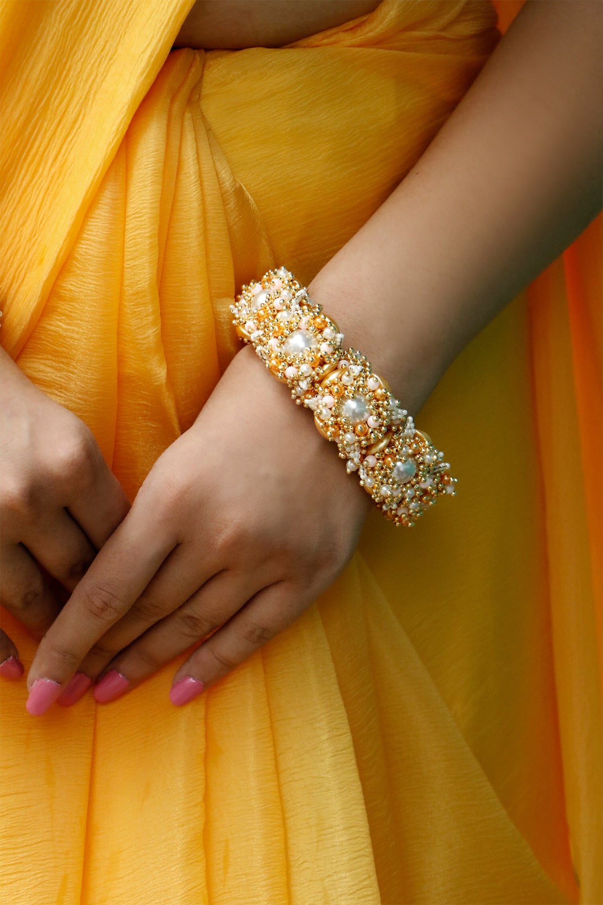Chitra Pearl Embellished Bangle - Single Pc 
