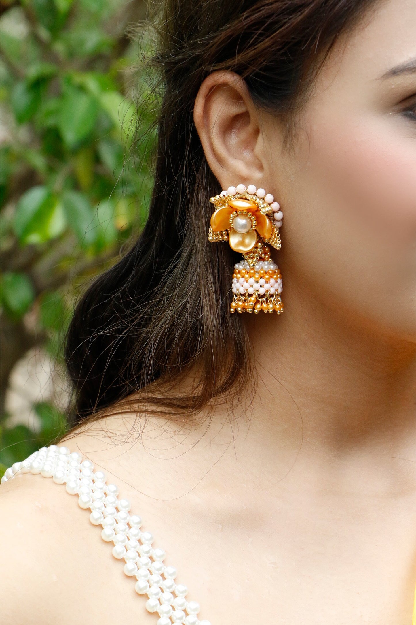 Chitra Pearl Embellished Danglers 