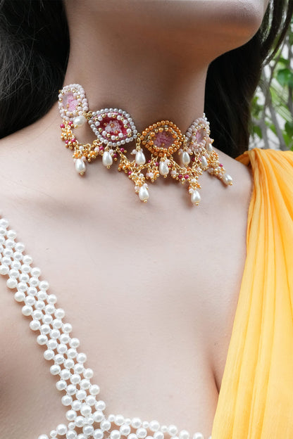 Induleka Pearl Embellished Choker 