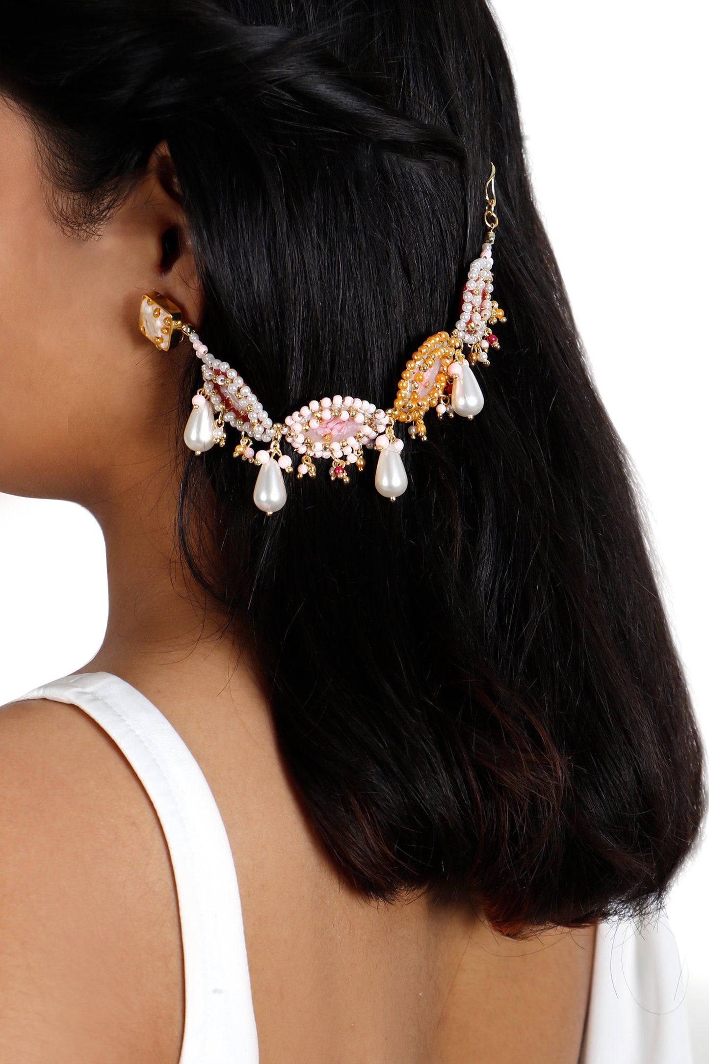 Induleka Pearl Embellished Ear Chain 
