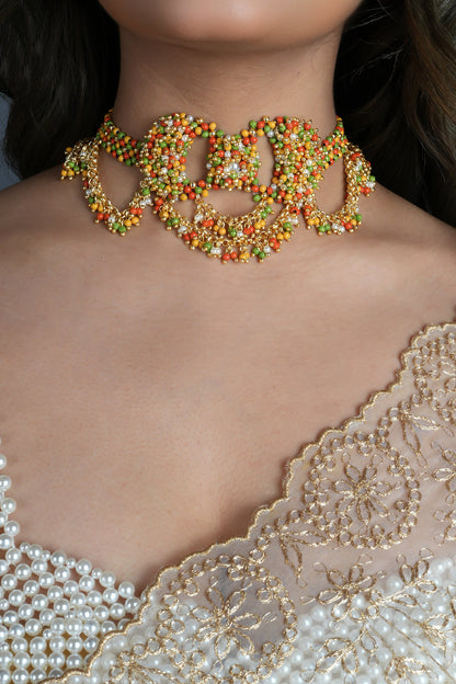 Kamli Pearl Bead Embellished Choker 