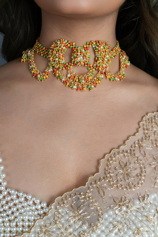 Kamli Pearl Bead Embellished Choker 