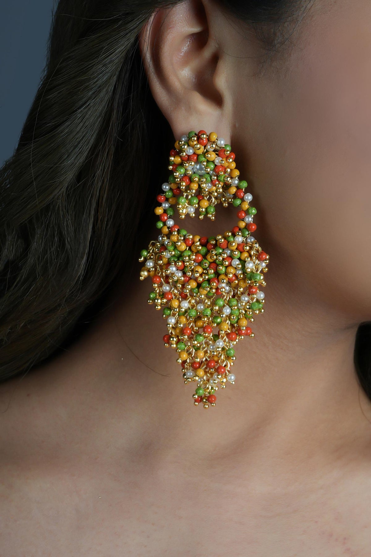 Kamli Pearl Bead Embellished Earrings 