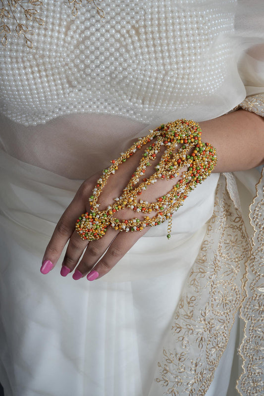 Kamli Pearl Bead Embellished Haath Phool 