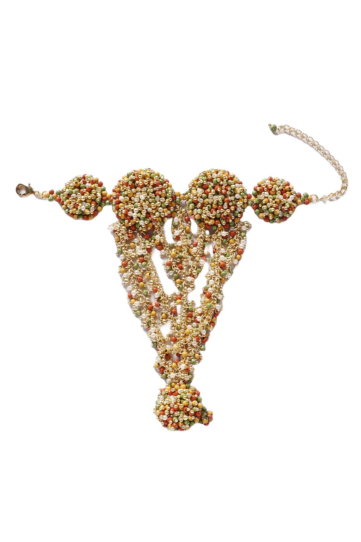 Kamli Pearl Bead Embellished Haath Phool 