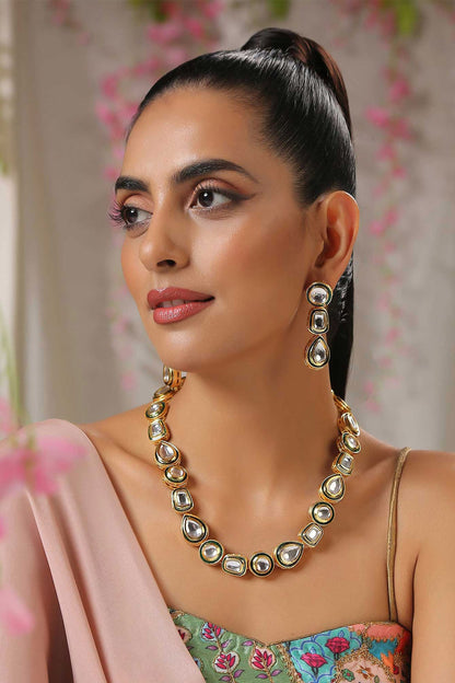 Geometric Carved Necklace Set 
