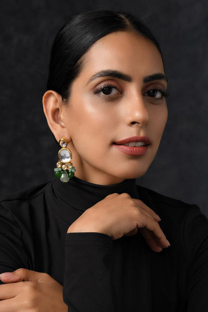 Kundan Carved Earrings 