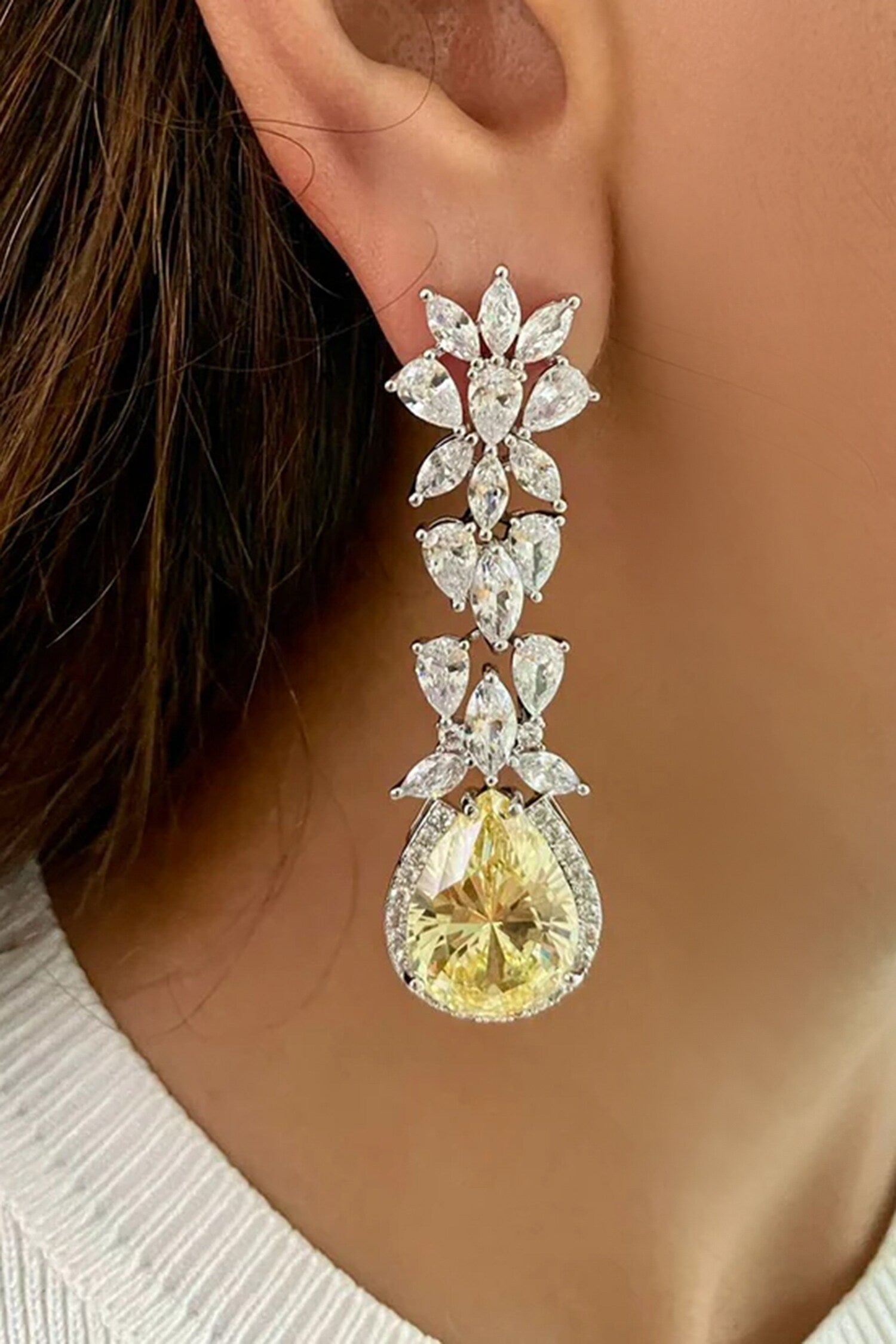 Citrine Elliptic Dimonte Necklace Set 