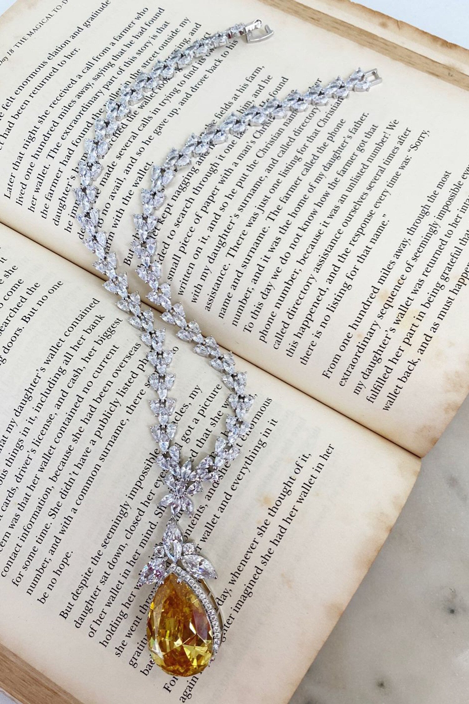 Citrine Elliptic Dimonte Necklace Set 
