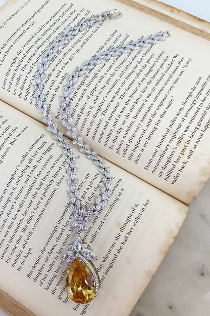 Citrine Elliptic Dimonte Necklace Set 