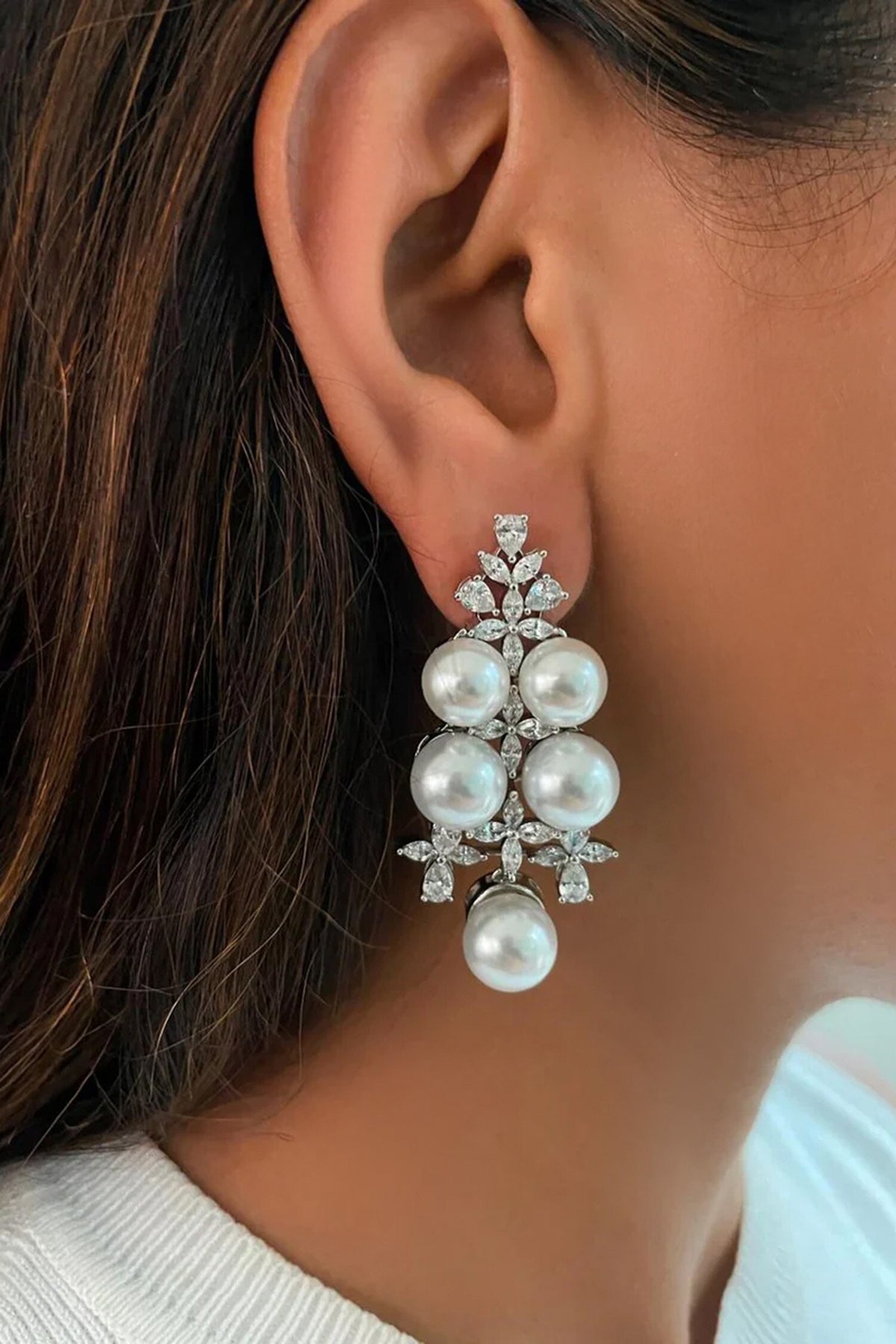 Pearly Dimonte Floret Necklace Set 