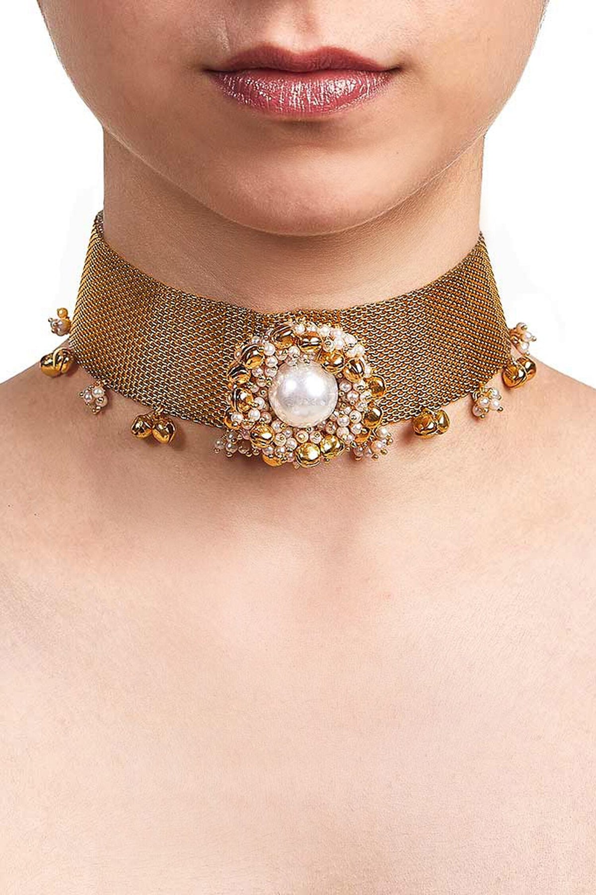 Mesh Pearl Choker 