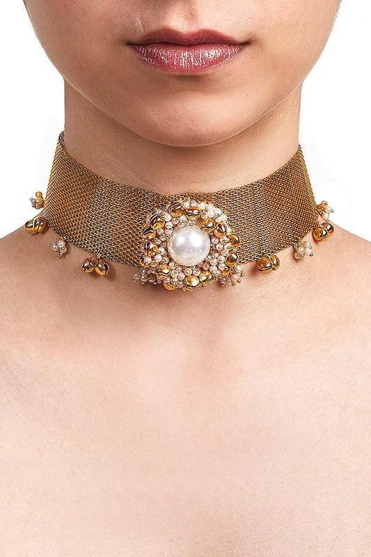 Mesh Pearl Choker 