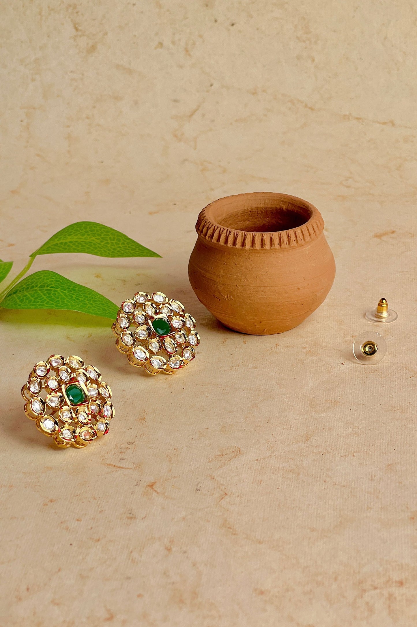 Zircon Embellished Floral Studs 