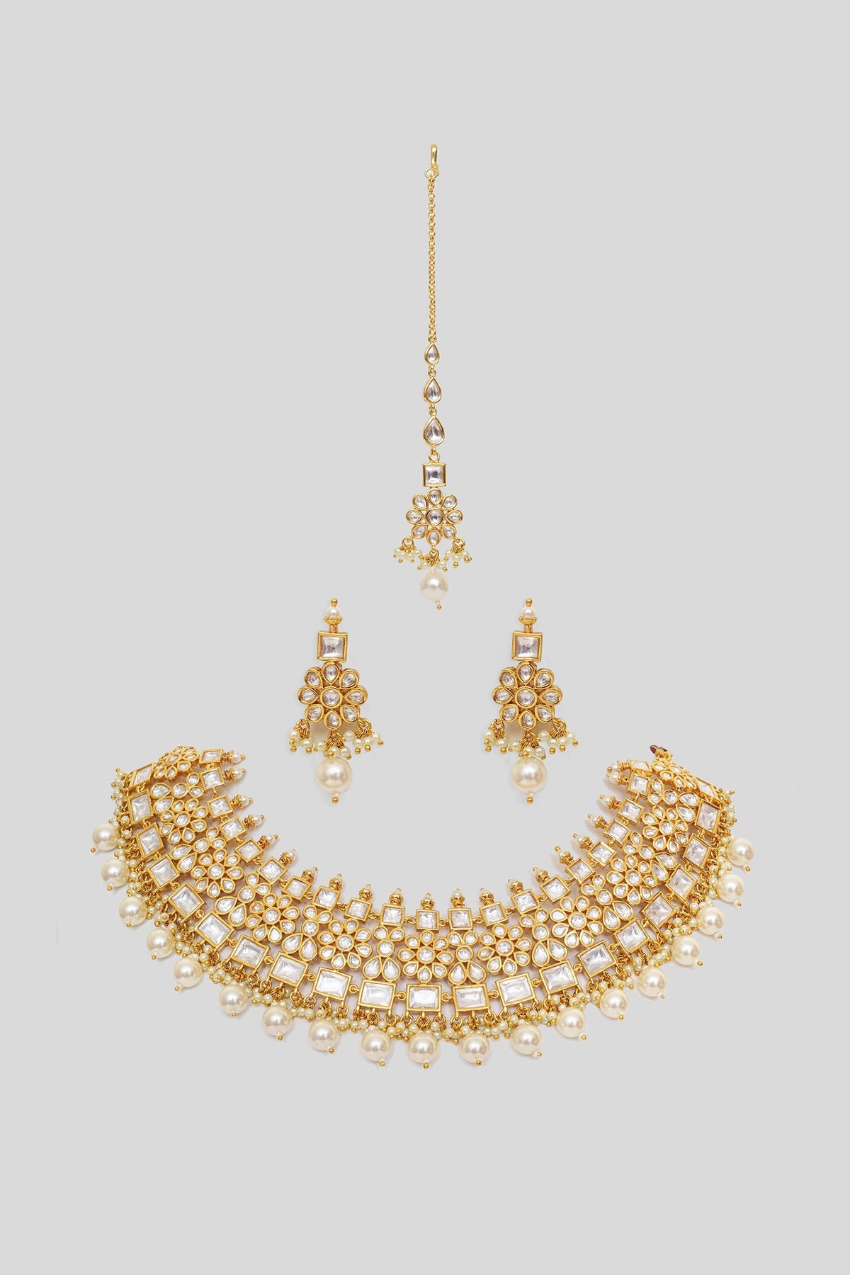 Phoolista Kundan & Polki Embellished Necklace Set 