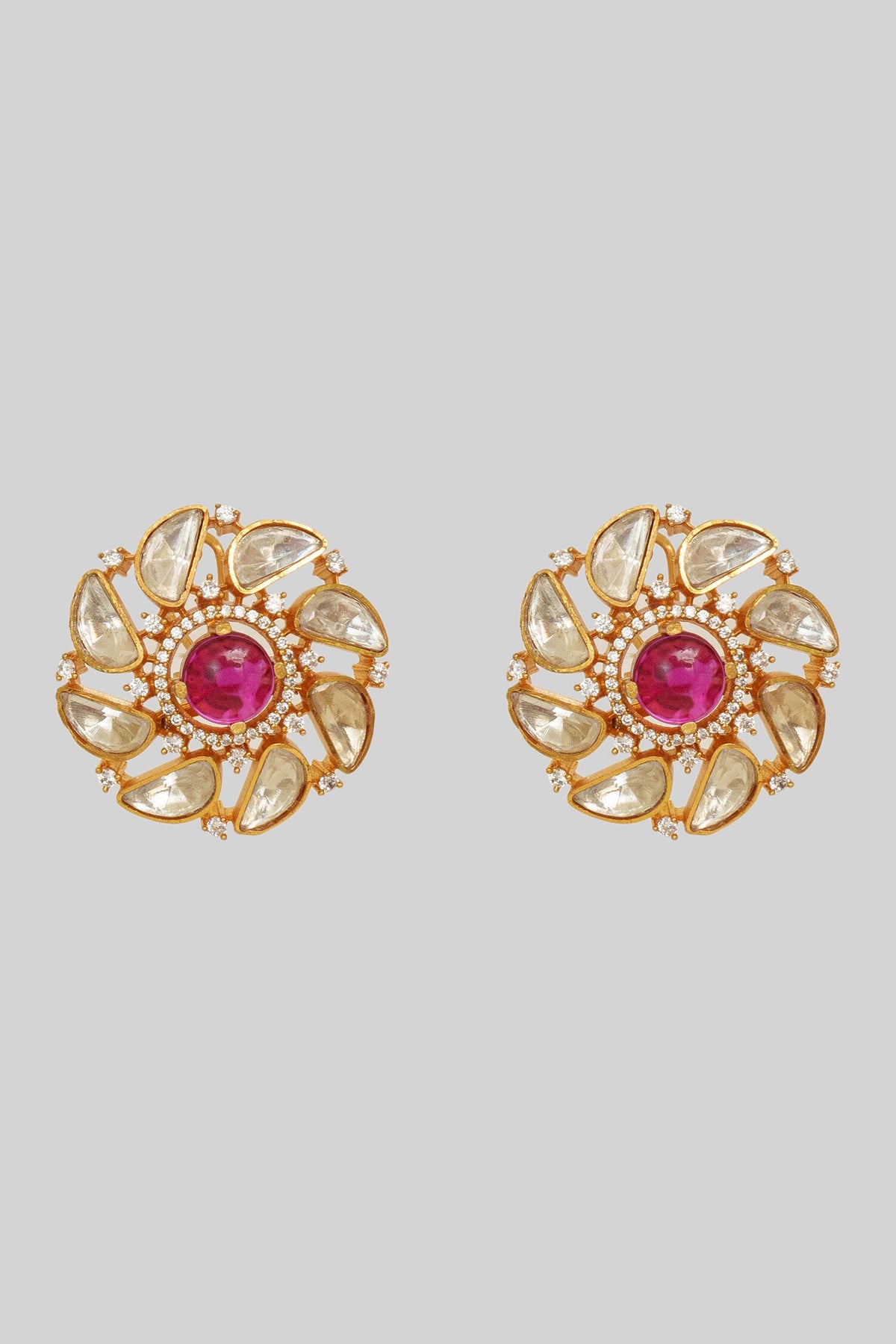 Moissanite Studded Floral Earrings 