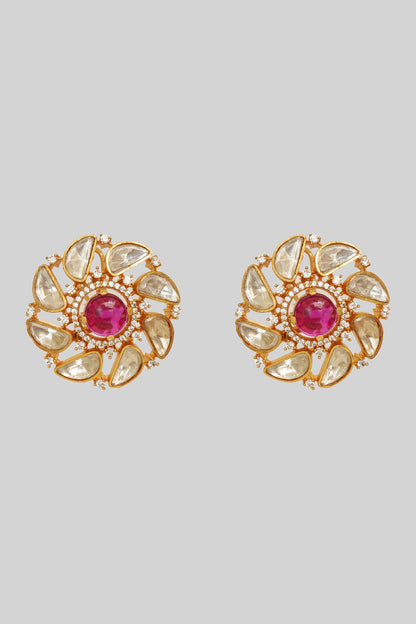 Moissanite Studded Floral Earrings 