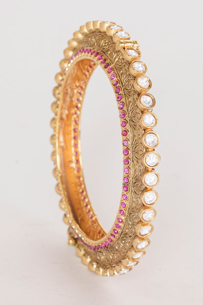 Kundan Embellished Kada - Set of 2 