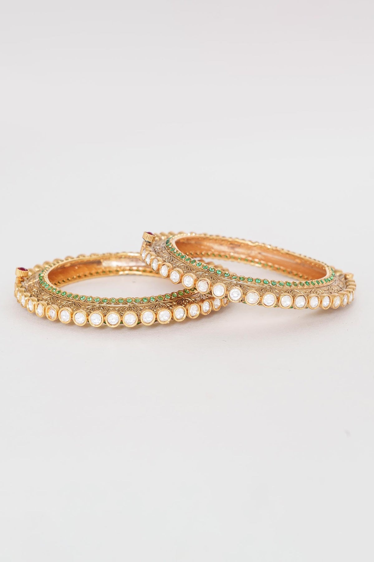 Kundan Polki Embellished Kada - Set of 2 