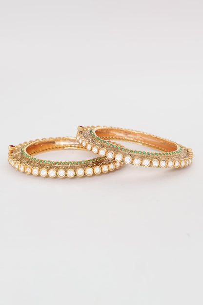 Kundan Polki Embellished Kada - Set of 2 