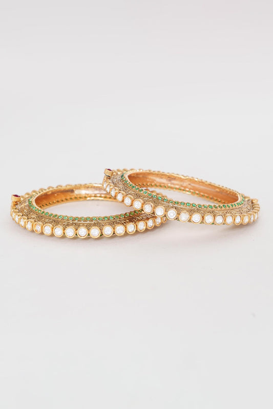 Kundan Polki Embellished Kada - Set of 2 