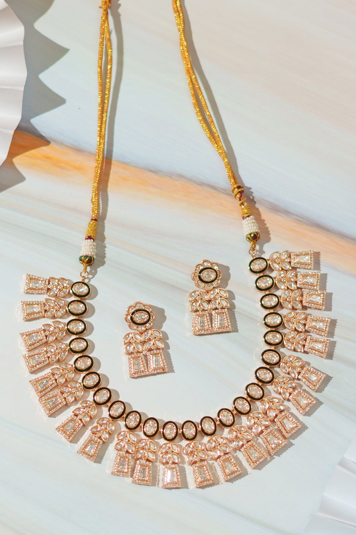 Polki Embellished Necklace Set 