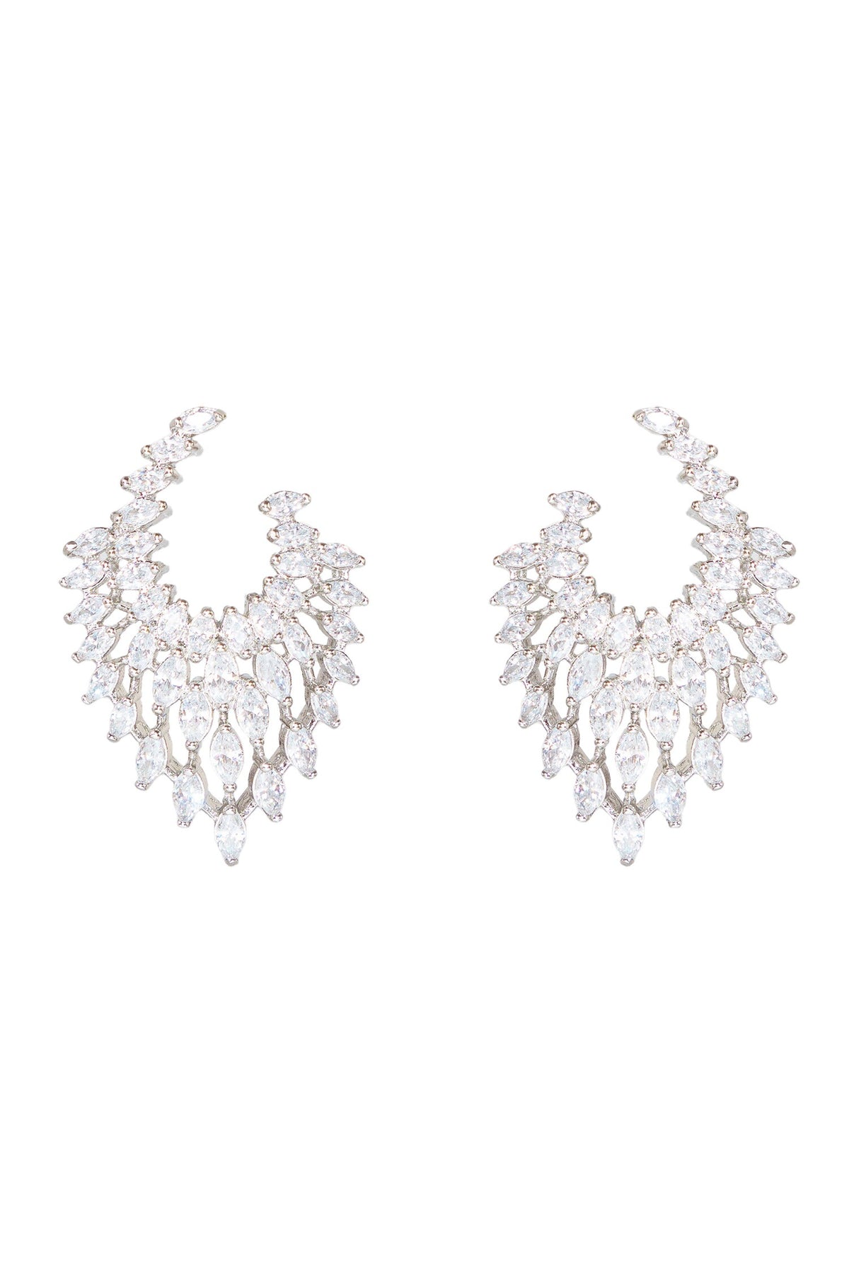 Diamond Embellished Statement Earrings 