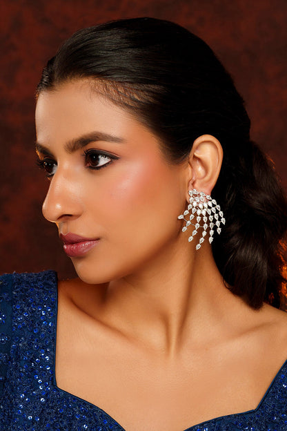 Diamond Embellished Statement Earrings 