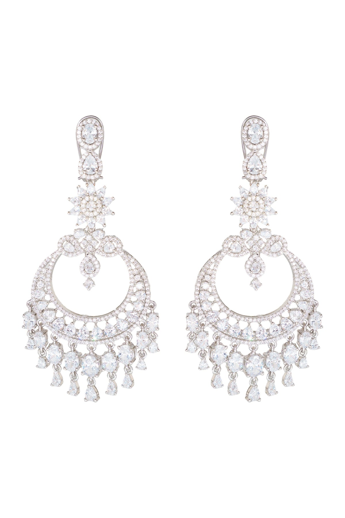 Crescent Moon Carved Dangler Earrings 