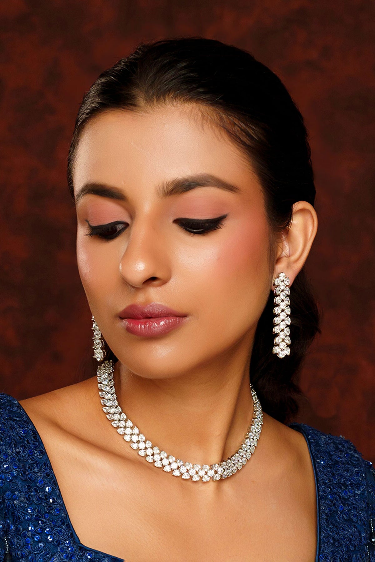 Diamond Embellished Necklace Set 
