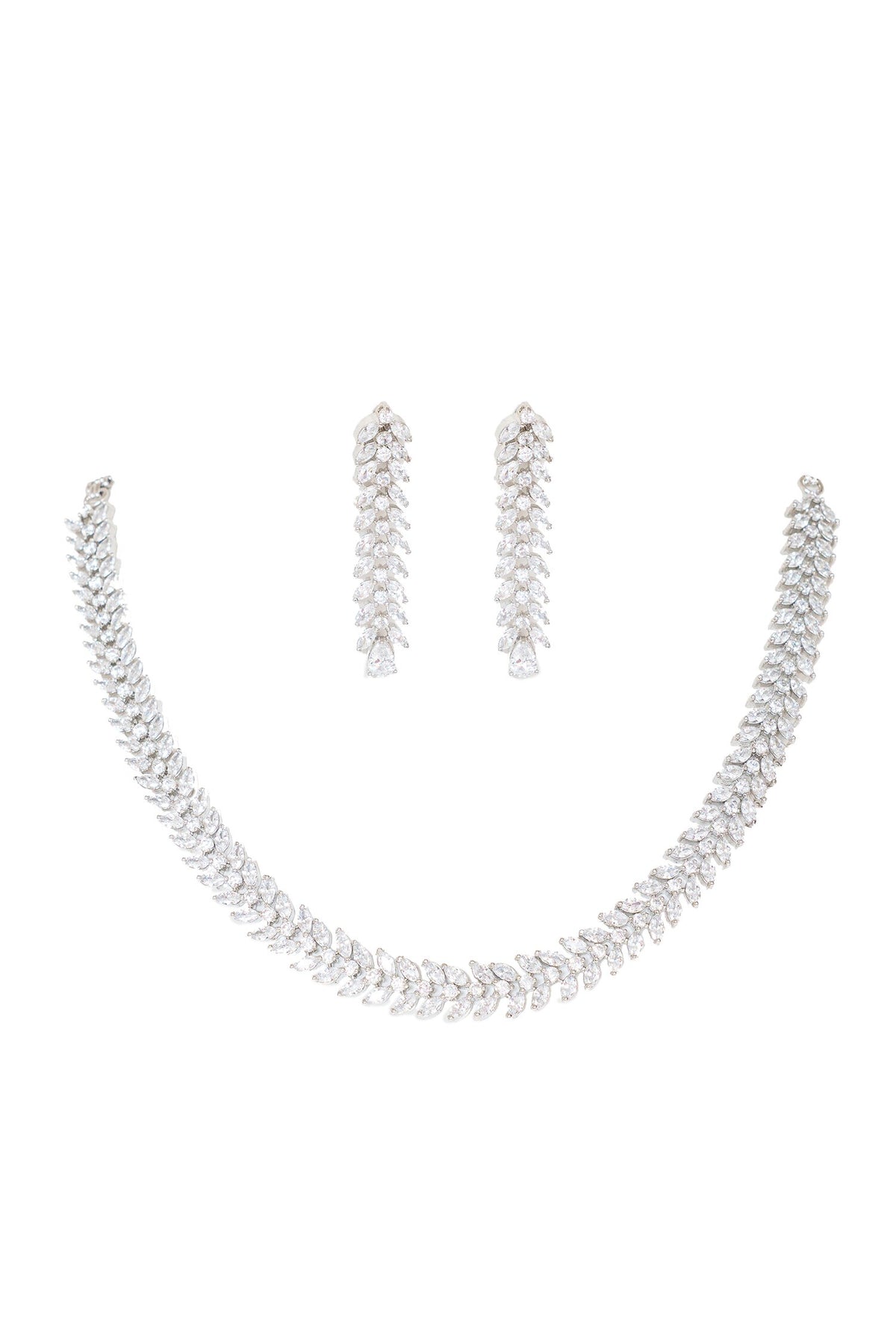 Diamond Geometric Cutwork Necklace Set 
