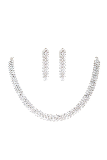 Diamond Geometric Cutwork Necklace Set 